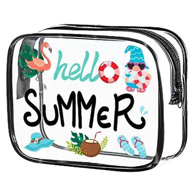 Hellow summer clear pvc waterproof beach bag storage bag cosmetic bag