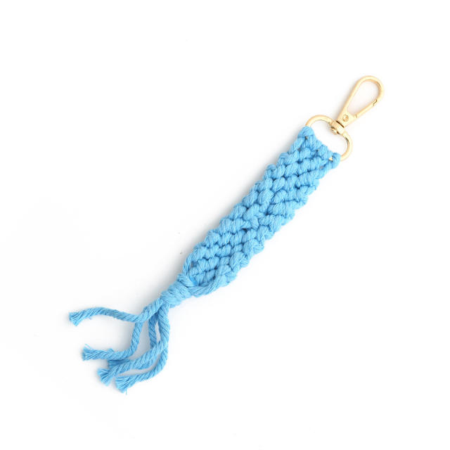 Spring summer handmade braided tassel keychain