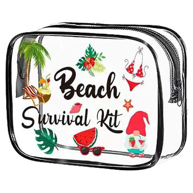 Hellow summer clear pvc waterproof beach bag storage bag cosmetic bag