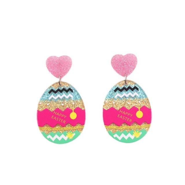 Easter egg colorful acrylic earrings necklace set