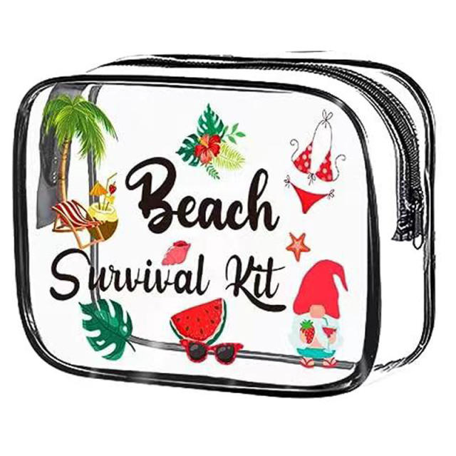 Hellow summer clear pvc waterproof beach bag storage bag cosmetic bag