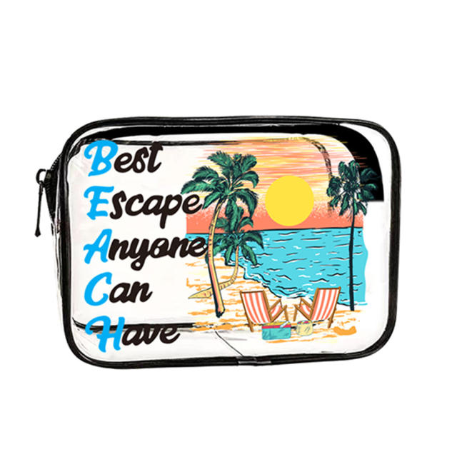 Summer beach clear PVC cosmetic bag storage bag