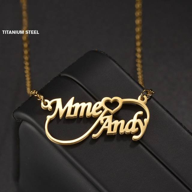 Personality infinity stainless steel custom name necklace