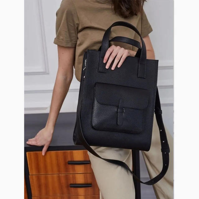 Large capacity plain color laptop bag crossbody bag handbag