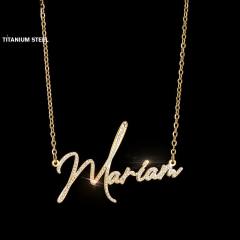 INS custom name diamond stainless steel necklace
