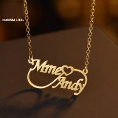 Personality infinity stainless steel custom name necklace