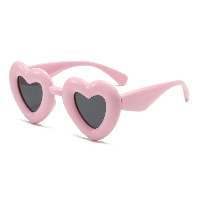 Chunky funny heart candy color sunglasses for boys girls