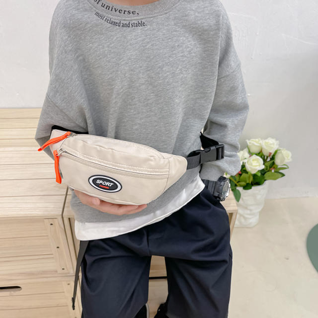 Casual plain color sport style funny pack chest bag for kids