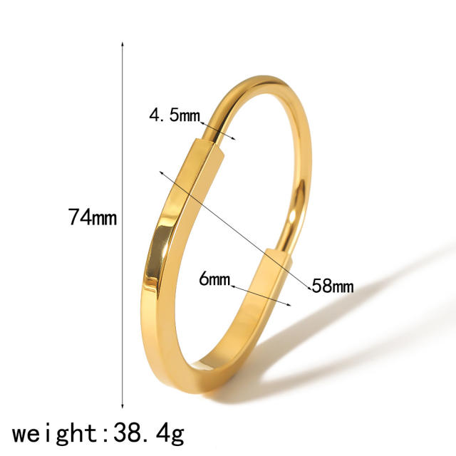 INS easy match mix color stainless steel bangle bracelet