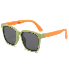 Popular contrast color foldable sunglasses for boys girls