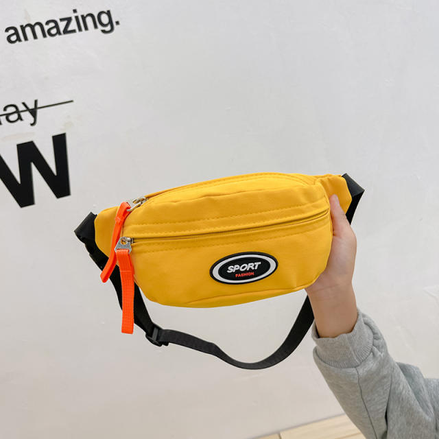 Casual plain color sport style funny pack chest bag for kids