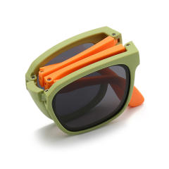 Popular contrast color foldable sunglasses for boys girls