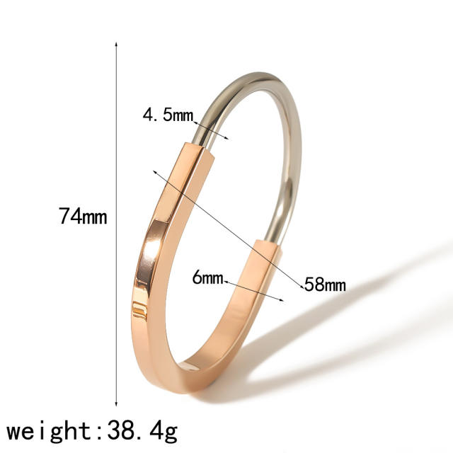 INS easy match mix color stainless steel bangle bracelet