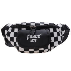 Korean fashion casual letter checkered pattern chest bag