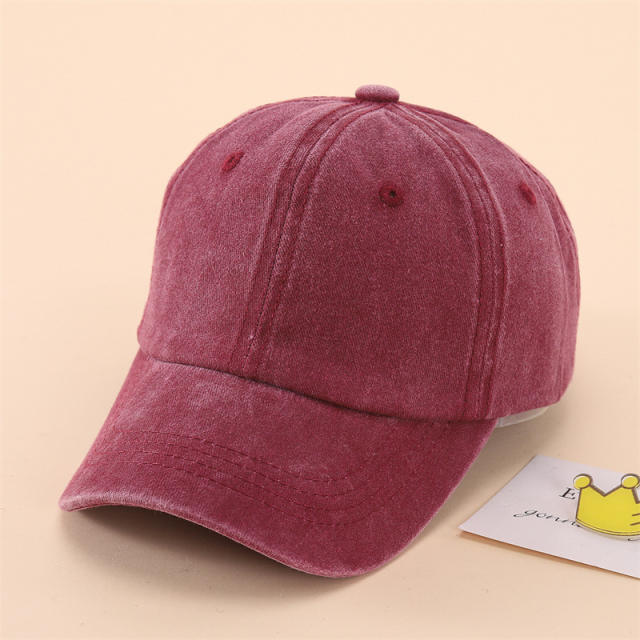 3-6Y vintage Washed old denim baseball cap for kids