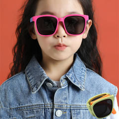 Popular contrast color foldable sunglasses for boys girls