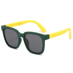 Popular contrast color foldable sunglasses for boys girls