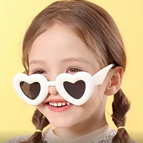 Chunky funny heart candy color sunglasses for boys girls