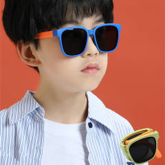 Popular contrast color foldable sunglasses for boys girls