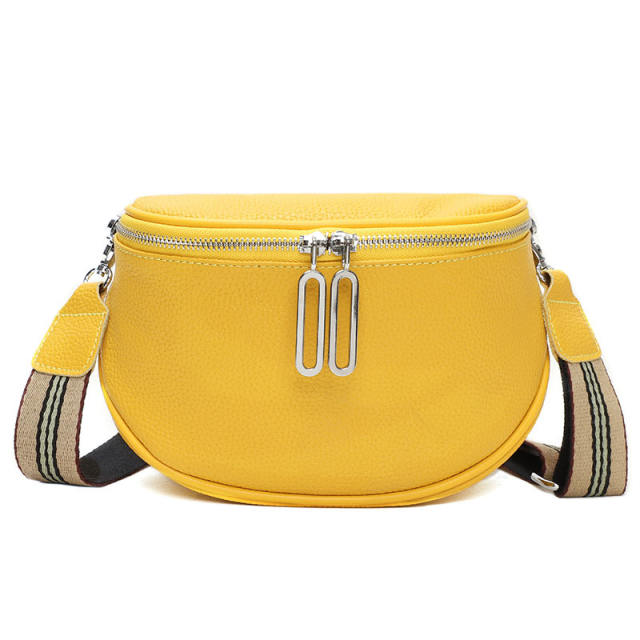 Popular mutli color Genuine Leather saddle bag crossbody bag