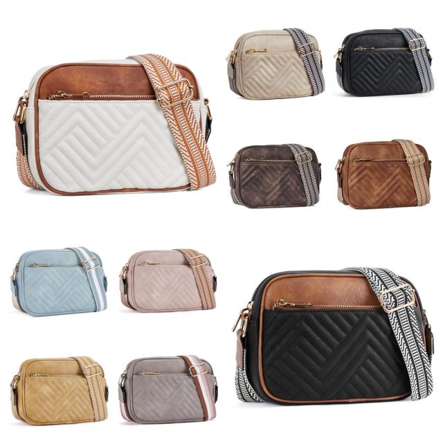 Easy match quilted pattern PU leather women crossbody bag casual bag