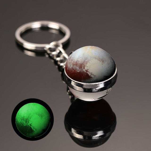 luminous universe solar system ball bead keychain