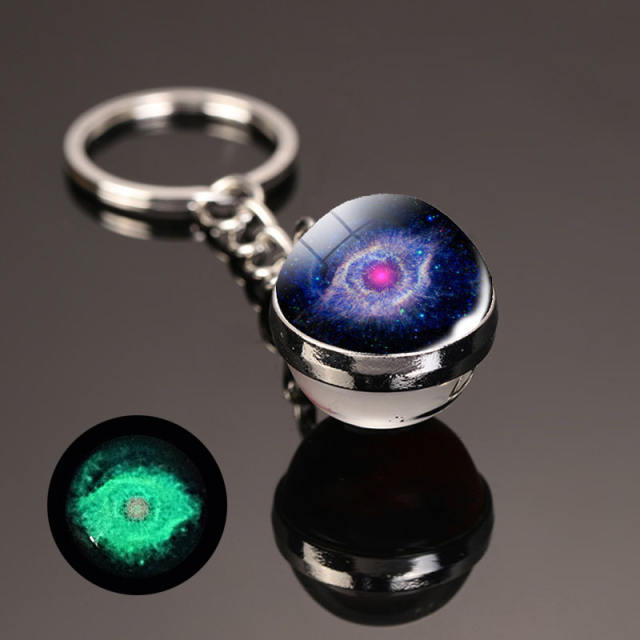 luminous universe solar system ball bead keychain