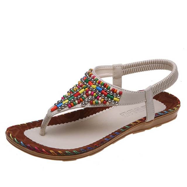 Summer boho seedbead flat sandals