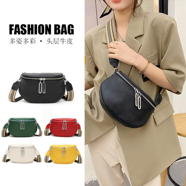 Popular mutli color Genuine Leather saddle bag crossbody bag