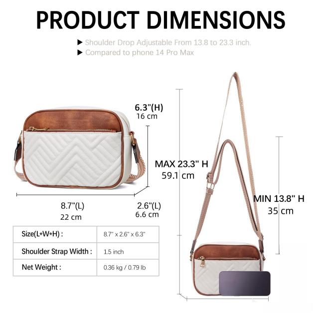 Easy match quilted pattern PU leather women crossbody bag casual bag