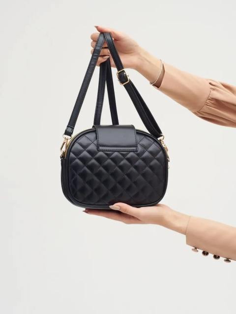 Cute round shape quilted pattern PU leather crossbody bag
