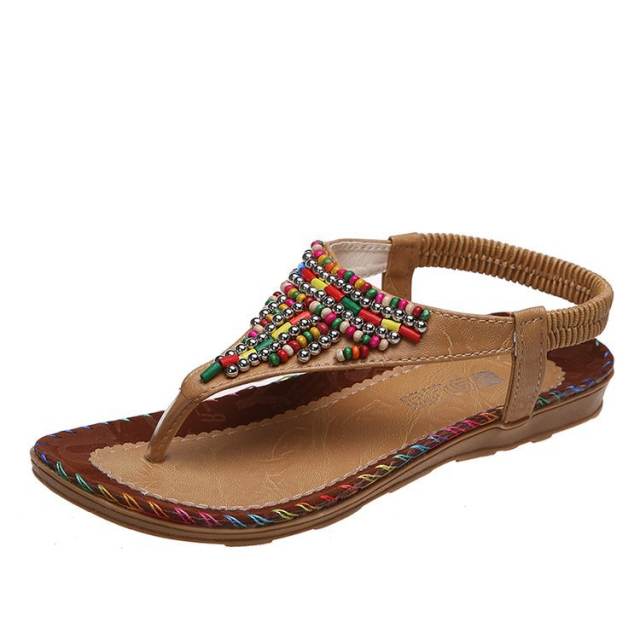 Summer boho seedbead flat sandals