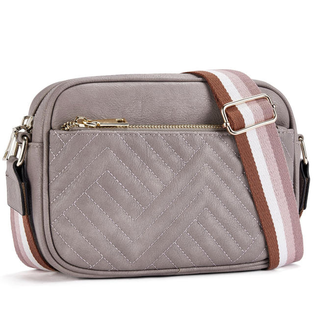 Easy match quilted pattern PU leather women crossbody bag casual bag