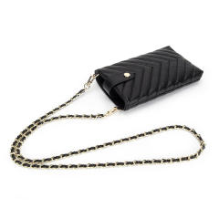 Classic Genuine Leather quilted pattern mini phone bag crossbody bag for women