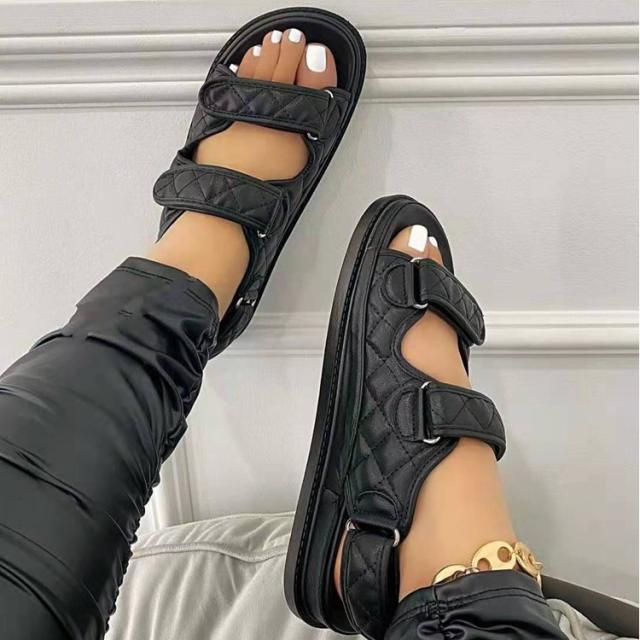 Occident fashion Velcro flat sandals for women