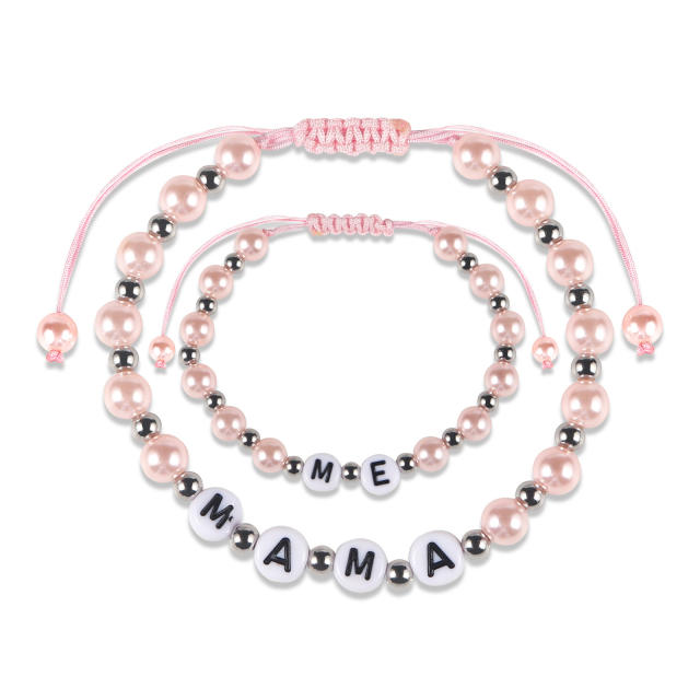 Mammy and me mother's day bead bracele set gift bracelet