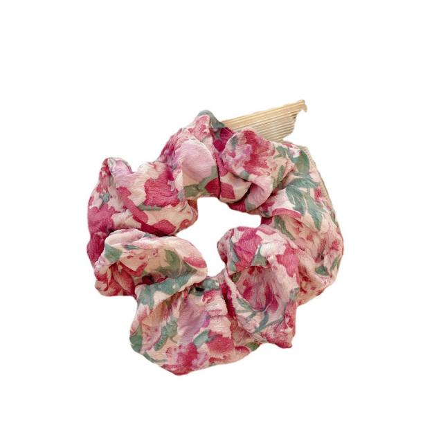 Romantic floral large size scrunchie