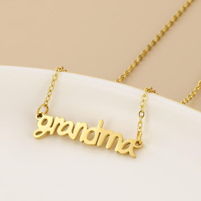 Dainty grandma letter stainless steel necklace mother's day gift