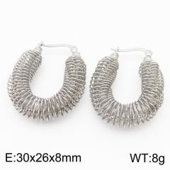 18KG easy match personality twisted hoop geometric stainless steel earrings