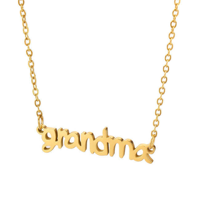 Dainty grandma letter stainless steel necklace mother's day gift