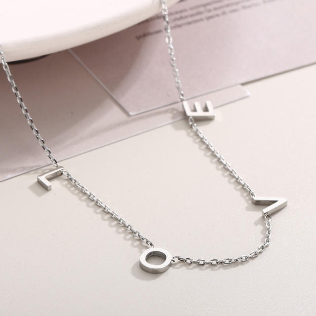 Dainty LOVE letter stainless steel necklace