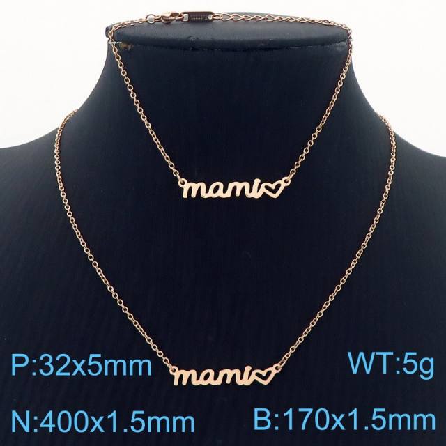 mama letter stainless steel necklace dainty mother's day gift necklace