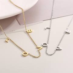 Dainty LOVE letter stainless steel necklace