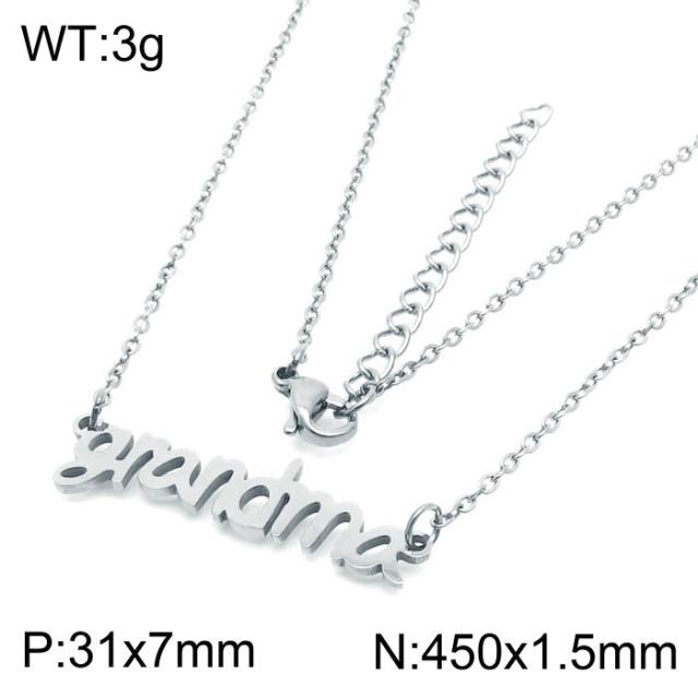 Dainty grandma letter stainless steel necklace mother's day gift