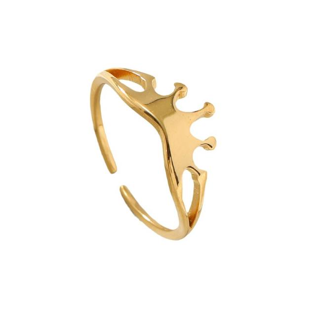 Delicate crown stainless steel finger rings