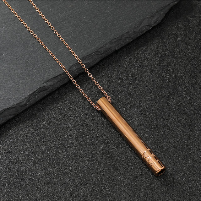 Chic whistle pendant bar pendant stainless steel necklace