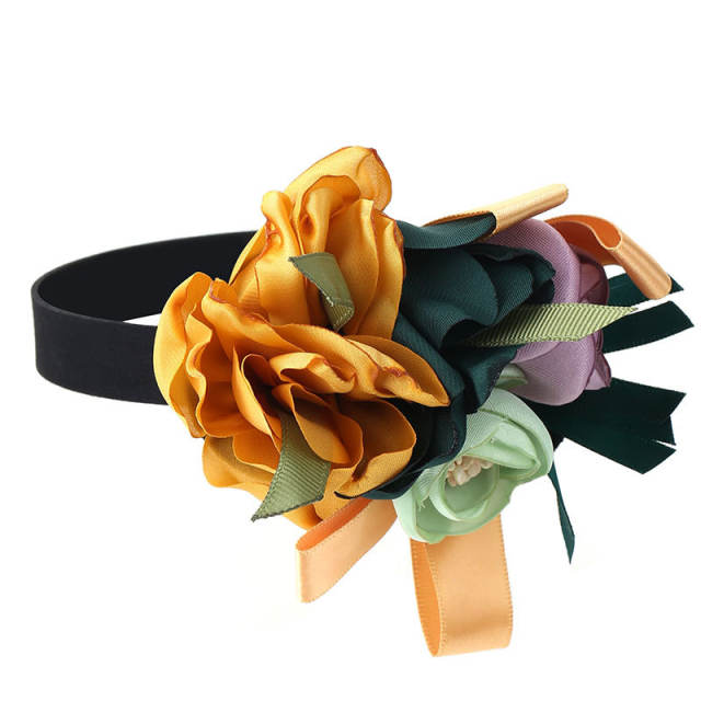 Occident fashion hot sale fabric flower velvet choker necklace