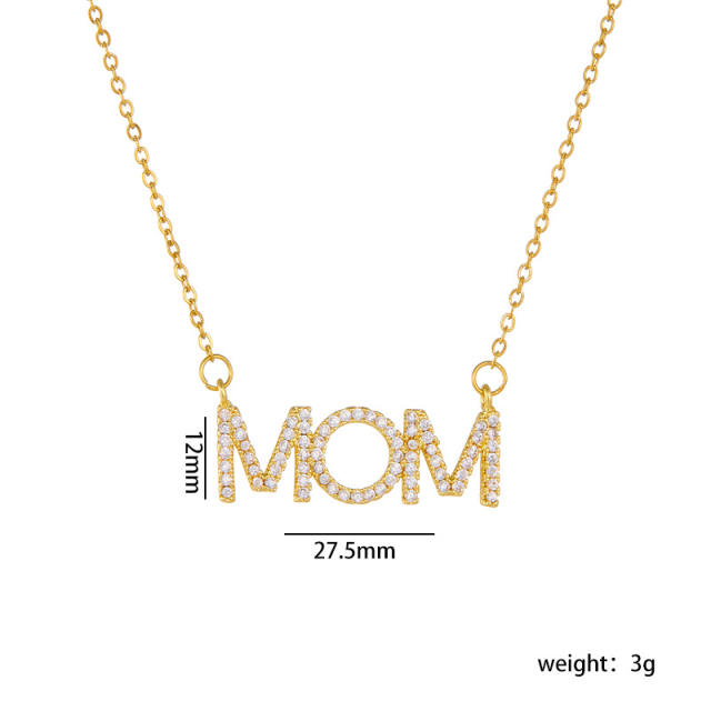 Mother's day heart pendant dainty stainless steel chain necklace