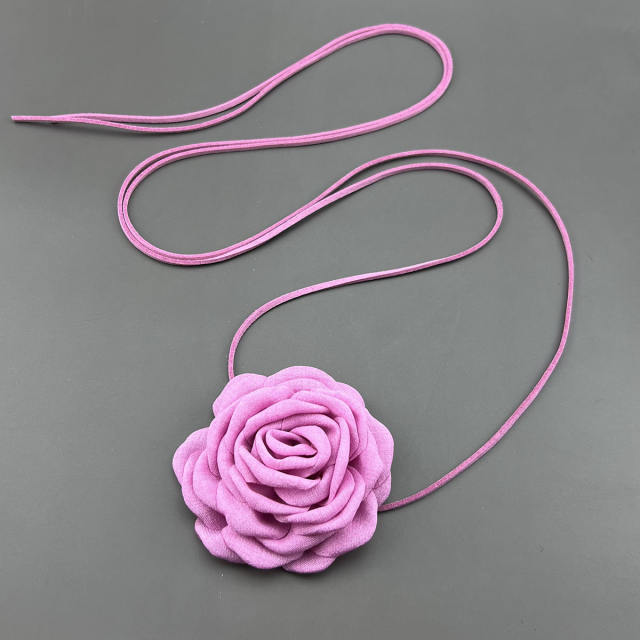 9cm sweet cool camellia flower strappy choker necklace