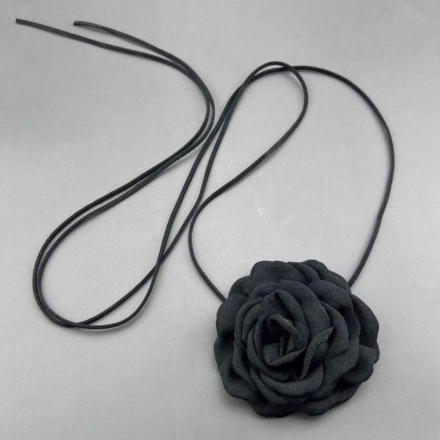 9cm sweet cool camellia flower strappy choker necklace